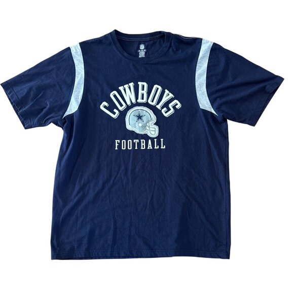 Dallas Cowboys T Shirt Football  XL Navy Blue NFL Logo Helmet Crewneck - Picture 1 of 5